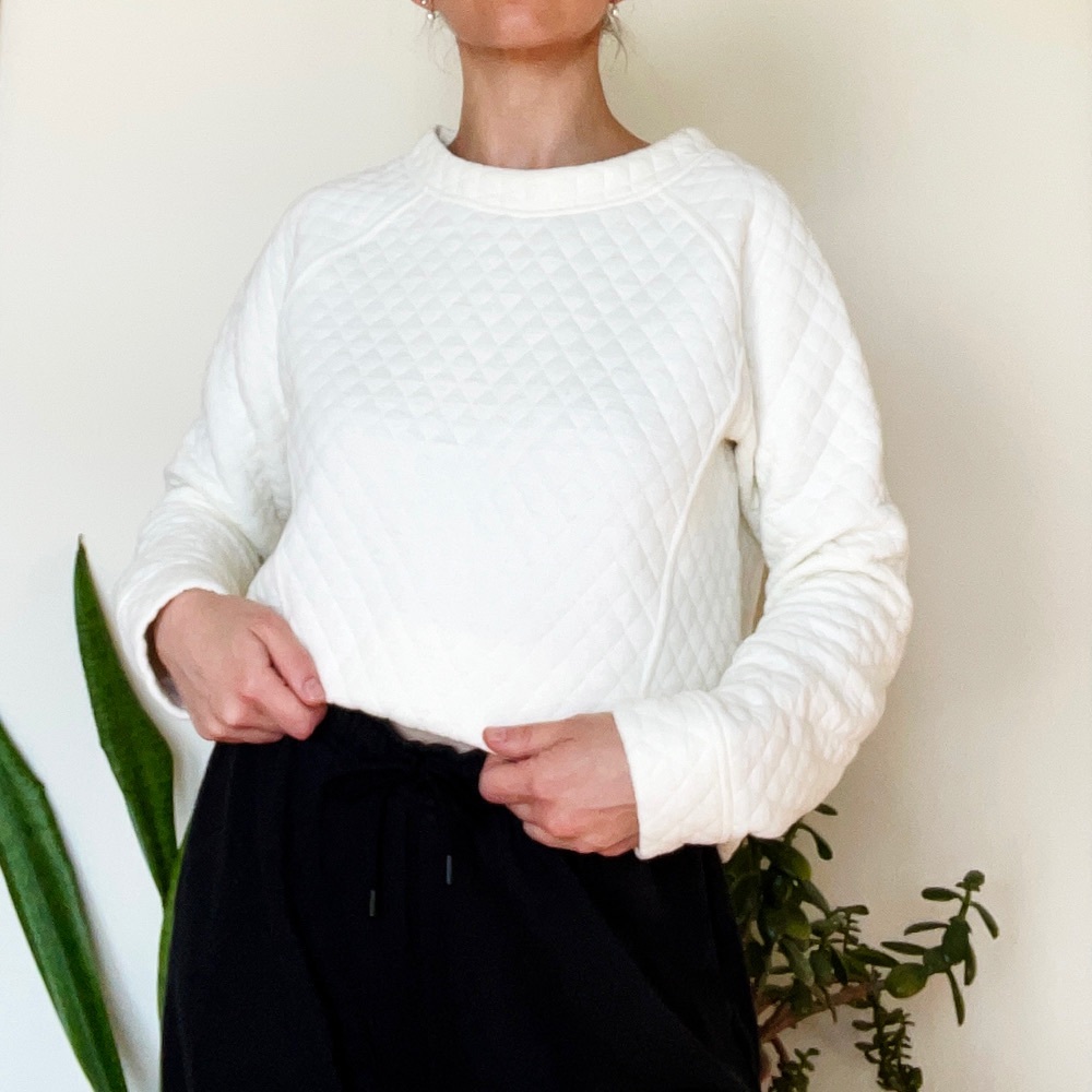 Oui Designer White/Cream Cotton Pullover Jumper